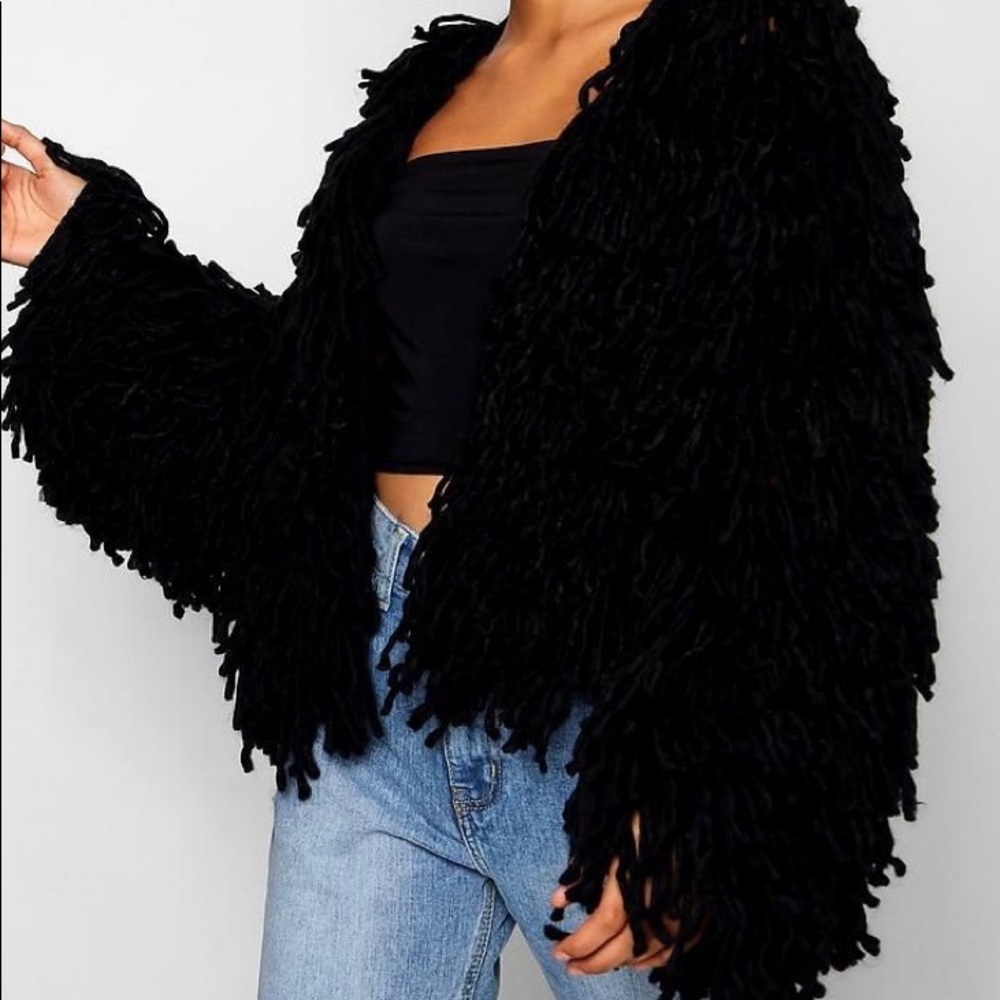 Crochet fringe jacket